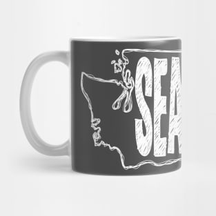 Seattle, Washington (White Graphic) Mug